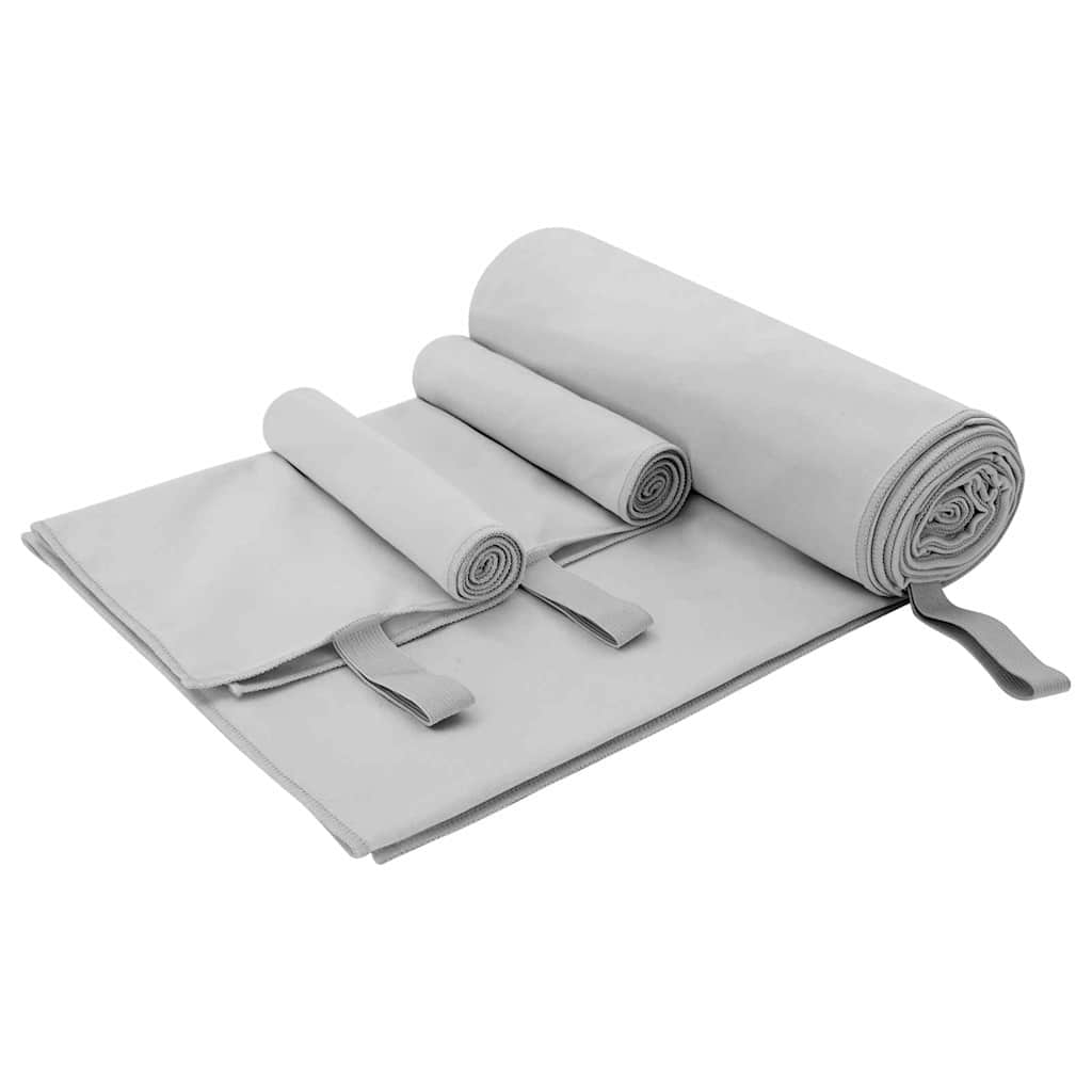 Sporthandtuch Set 3-teilig Grau