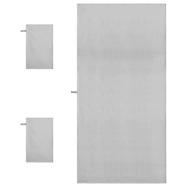 Sporthandtuch Set 3-teilig Grau