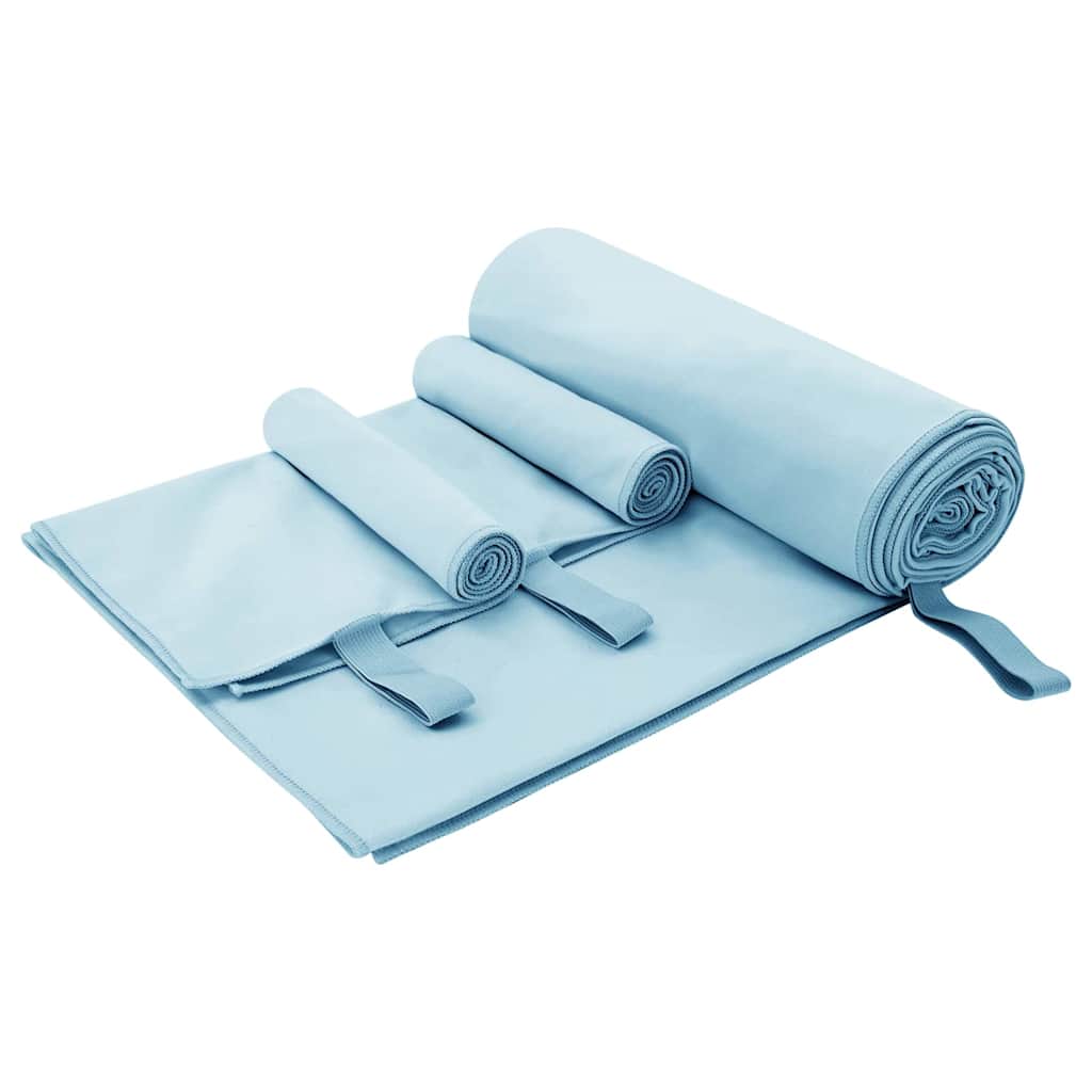 Sport Handtuch Set Blau 3-teilig