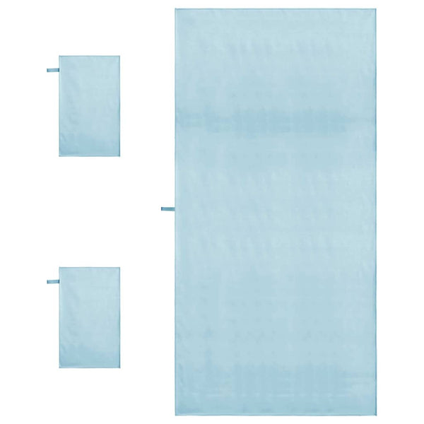 Sport Handtuch Set Blau 3-teilig