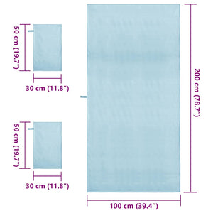 Sport Handtuch Set Blau 3-teilig