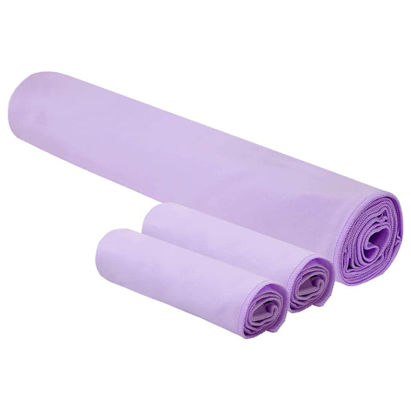 Lila Sporthandtuch Set, 3-teilig