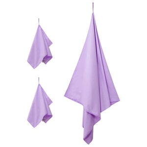 Lila Sporthandtuch Set, 3-teilig
