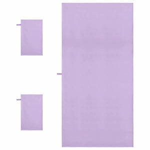 Lila Sporthandtuch Set, 3-teilig