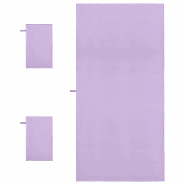 Lila Sporthandtuch Set, 3-teilig