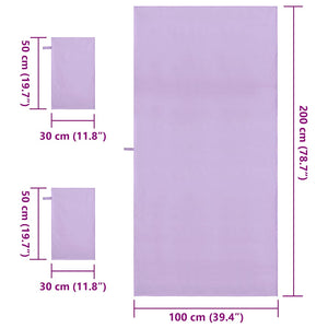 Lila Sporthandtuch Set, 3-teilig