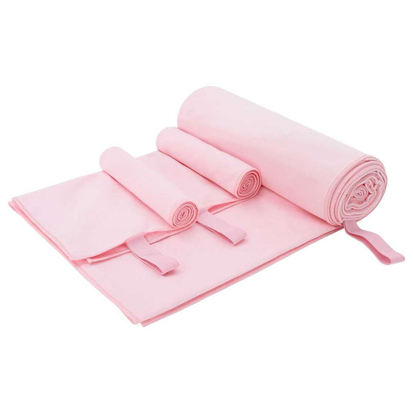 3er Set Sporthandtücher Rosa