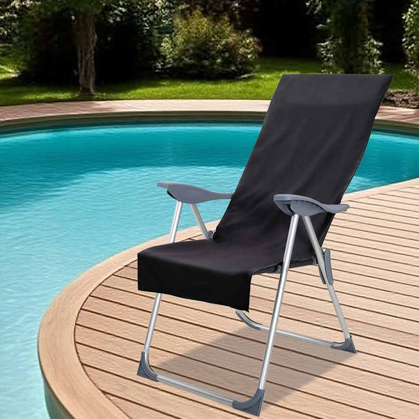 Outdoor Stuhlauflagen Schwarz 130x60 cm, 2er-Set