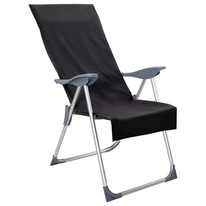 Outdoor Stuhlauflagen Schwarz 130x60 cm, 2er-Set