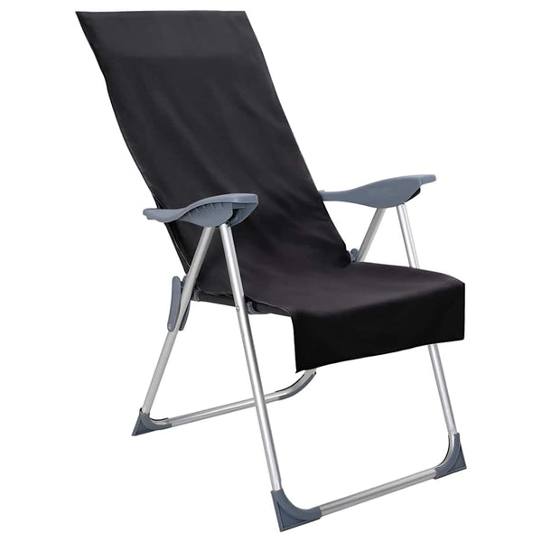 Outdoor Stuhlauflagen Schwarz 130x60 cm, 2er-Set