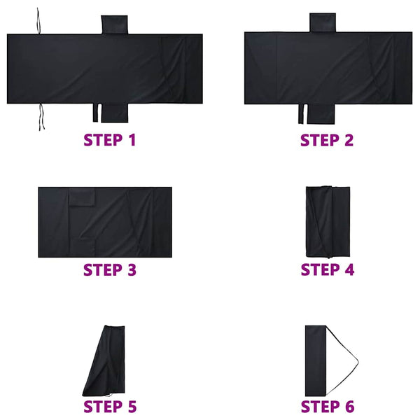 Sonnenliegen Tücher 2er-Set Schwarz 210x75 cm
