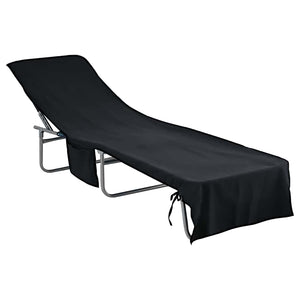Sonnenliegen Tücher 2er-Set Schwarz 210x75 cm