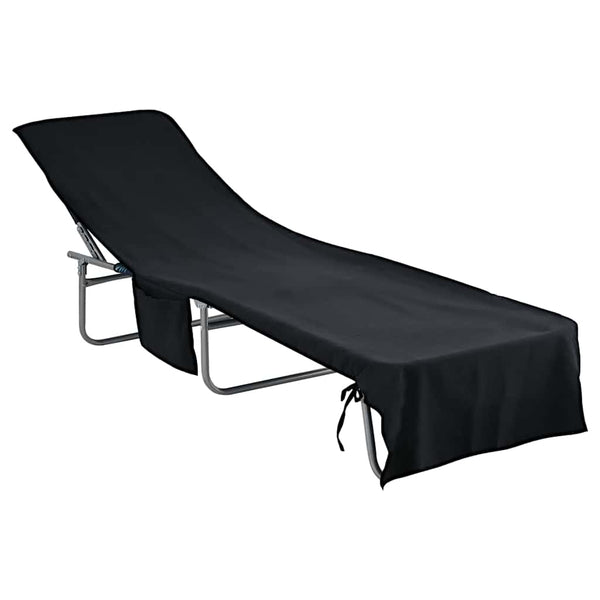 Sonnenliegen Tücher 2er-Set Schwarz 210x75 cm