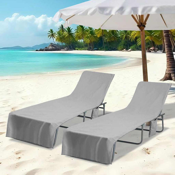 Sonnenliegen-Tücher Dunkelgrau 2er-Set