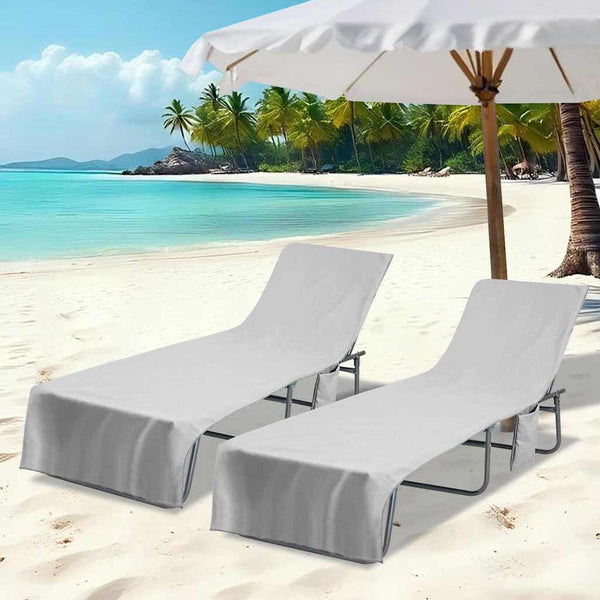 Sonnenliegen Tücher Grau 2er-Set