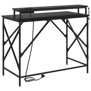 Schreibtisch mit Regal, Schwarz Eiche