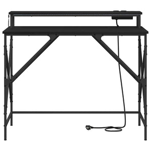 Schreibtisch mit Regal, Schwarz Eiche