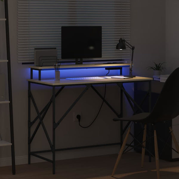 Schreibtisch Sonoma Eiche 100 cm mit LED