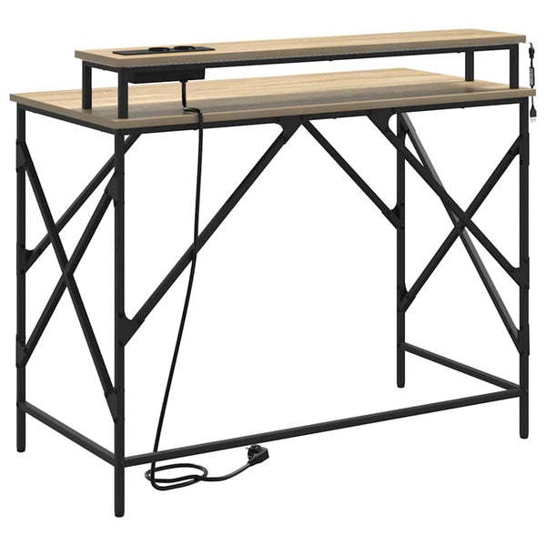 Schreibtisch Sonoma Eiche 100 cm mit LED