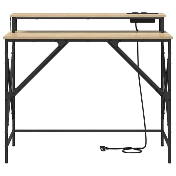 Schreibtisch Sonoma Eiche 100 cm mit LED