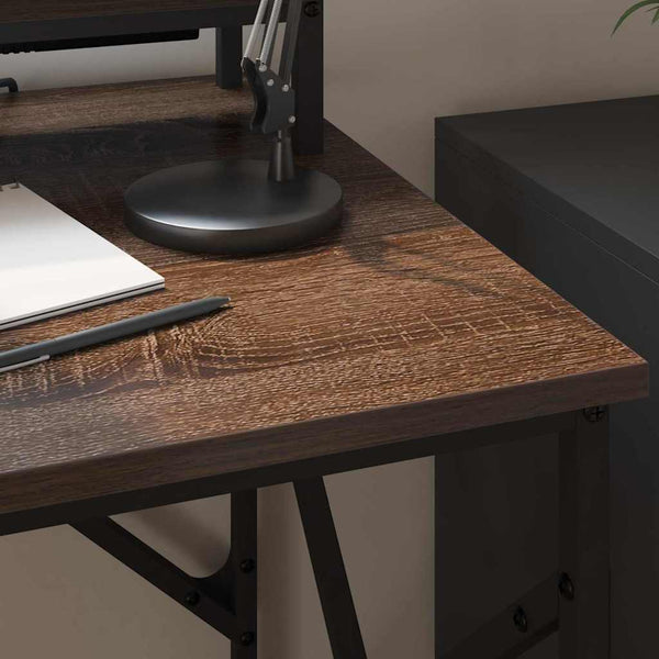 Schreibtisch mit Regal Eichenoptik 100cm