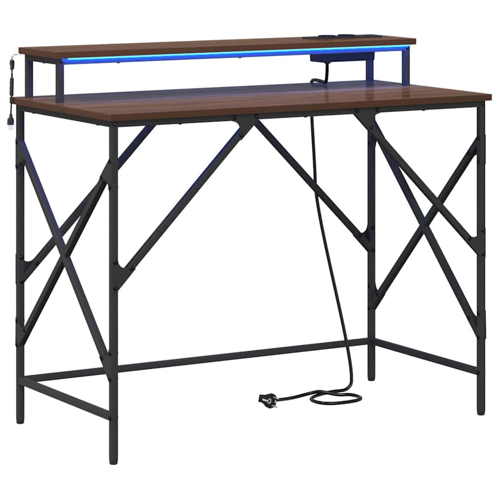 Schreibtisch mit Regal Eichenoptik 100cm