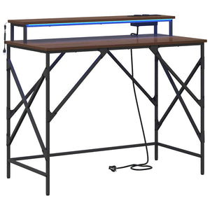 Schreibtisch mit Regal Eichenoptik 100cm
