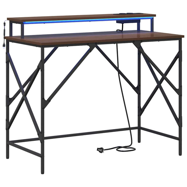 Schreibtisch mit Regal Eichenoptik 100cm