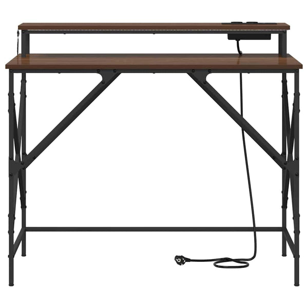 Schreibtisch mit Regal Eichenoptik 100cm