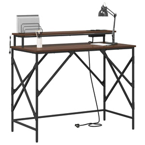 Schreibtisch mit Regal Eichenoptik 100cm