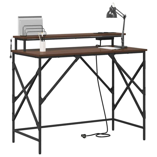 Schreibtisch mit Regal Eichenoptik 100cm