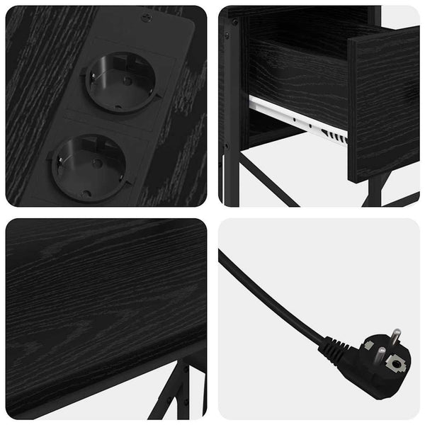 Schreibtisch mit Regal Schwarz Eiche 120cm