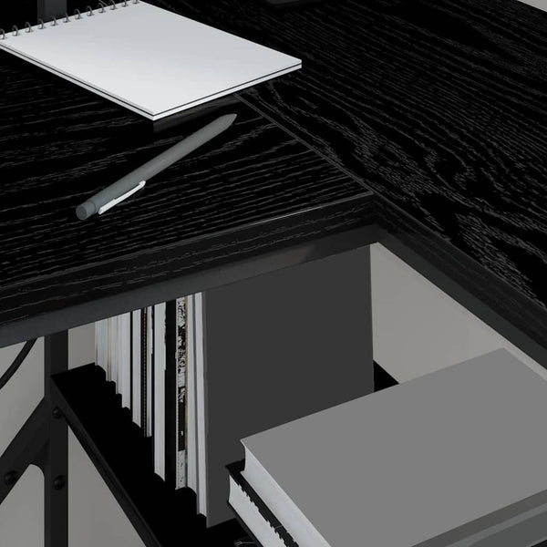 Schreibtisch mit Regal Schwarz Eiche 120cm