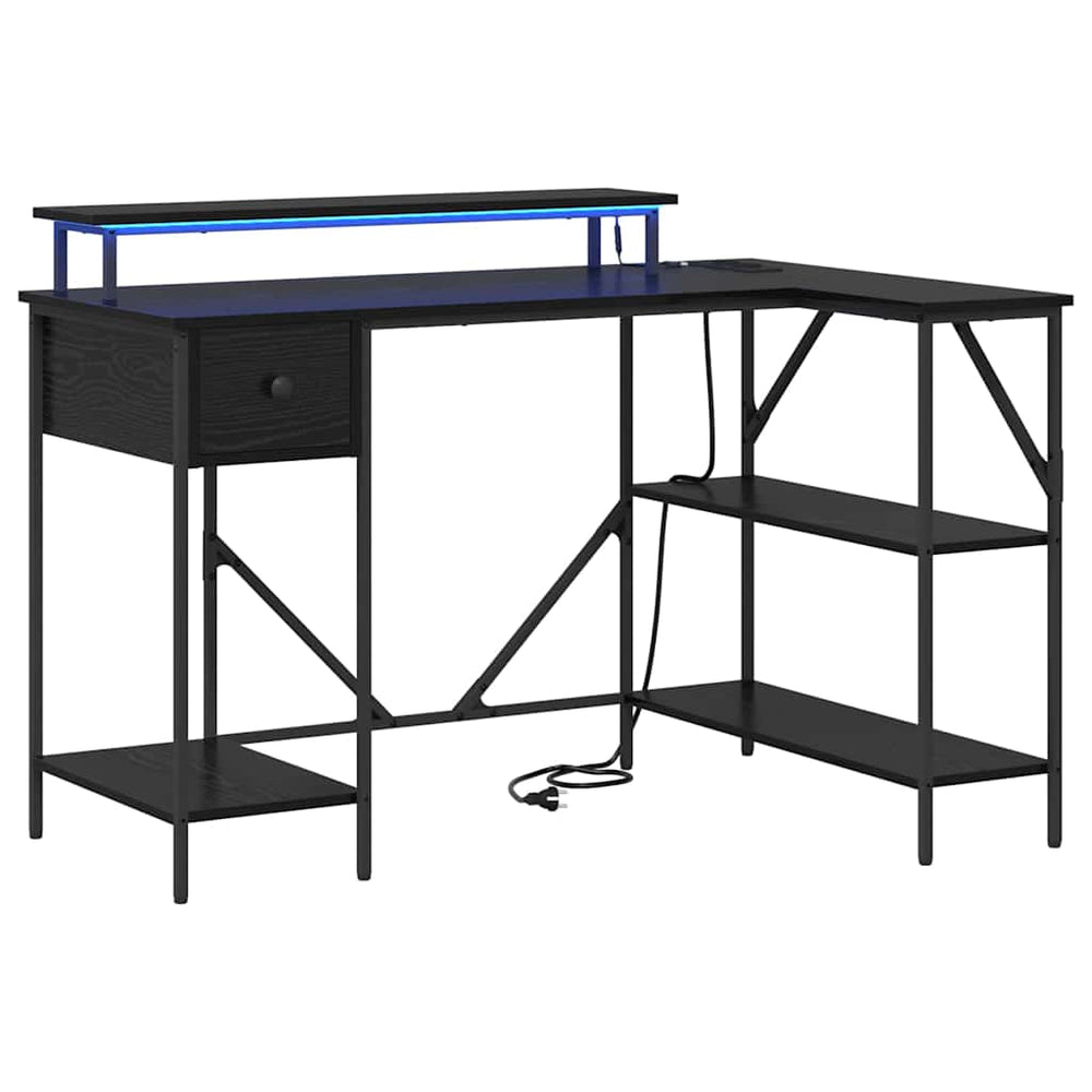 Schreibtisch mit Regal Schwarz Eiche 120cm