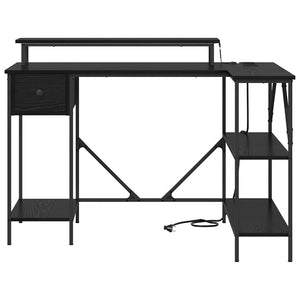 Schreibtisch mit Regal Schwarz Eiche 120cm