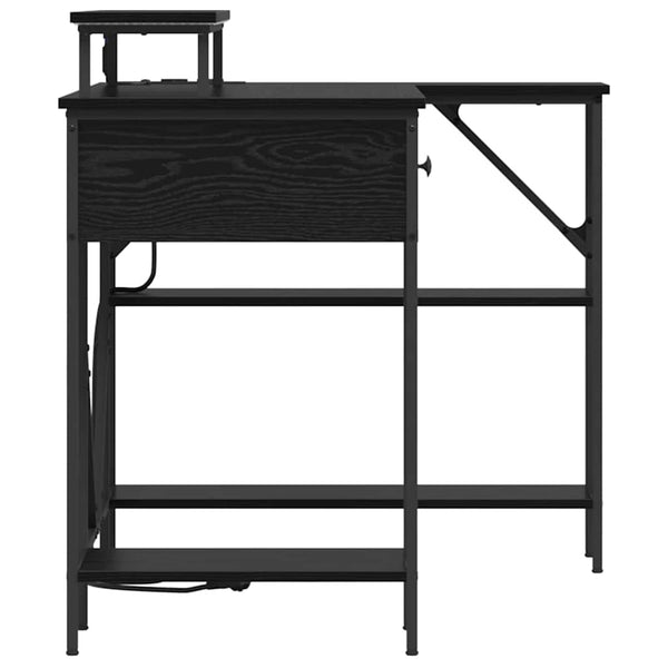 Schreibtisch mit Regal Schwarz Eiche 120cm
