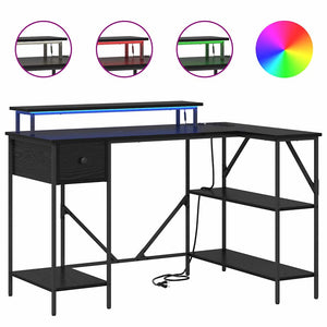 Schreibtisch mit Regal Schwarz Eiche 120cm