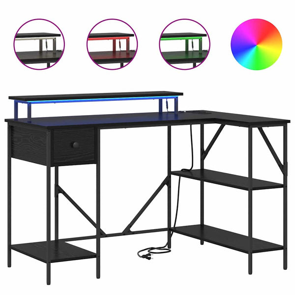 Schreibtisch mit Regal Schwarz Eiche 120cm