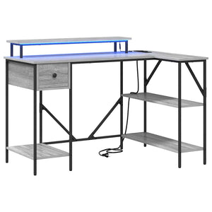 vidaXL Desk Grey Sonoma 120 x 79 x 86.5 cm Engineered Wood