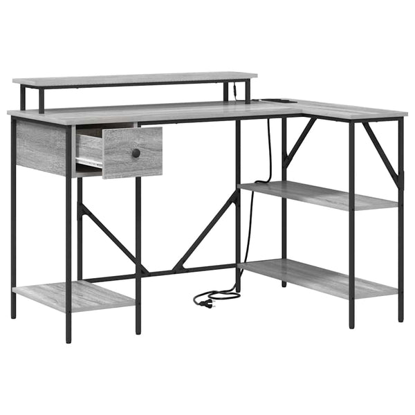 vidaXL Desk Grey Sonoma 120 x 79 x 86.5 cm Engineered Wood