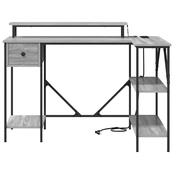 vidaXL Desk Grey Sonoma 120 x 79 x 86.5 cm Engineered Wood