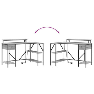 vidaXL Desk Grey Sonoma 120 x 79 x 86.5 cm Engineered Wood