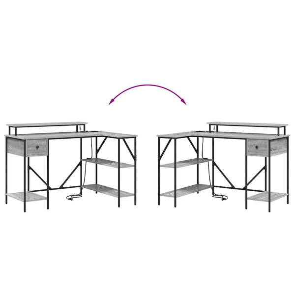vidaXL Desk Grey Sonoma 120 x 79 x 86.5 cm Engineered Wood