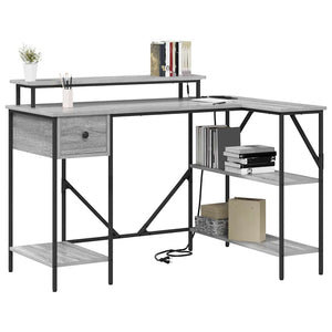 vidaXL Desk Grey Sonoma 120 x 79 x 86.5 cm Engineered Wood