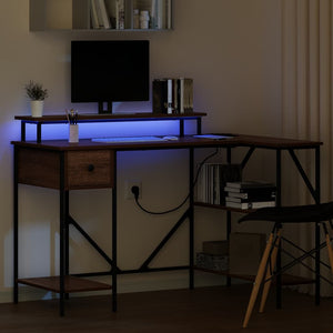 Schreibtisch mit Regal Eichenoptik