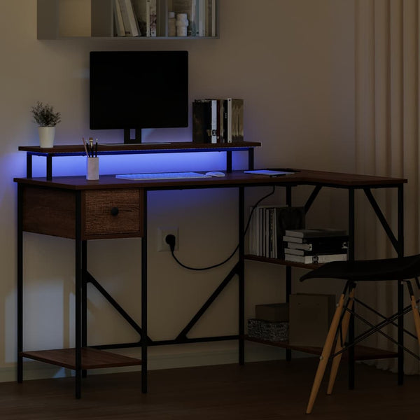 Schreibtisch mit Regal Eichenoptik