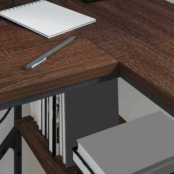 Schreibtisch mit Regal Eichenoptik