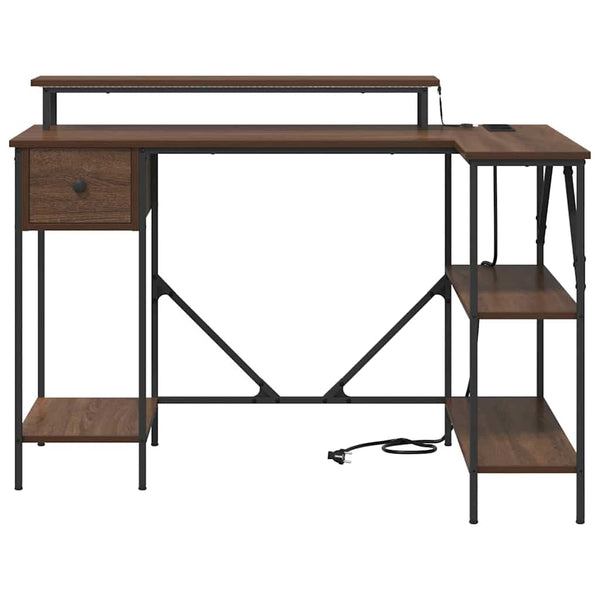 Schreibtisch mit Regal Eichenoptik