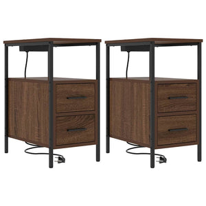 Nachttisch 2er Set Braun Eichenoptik