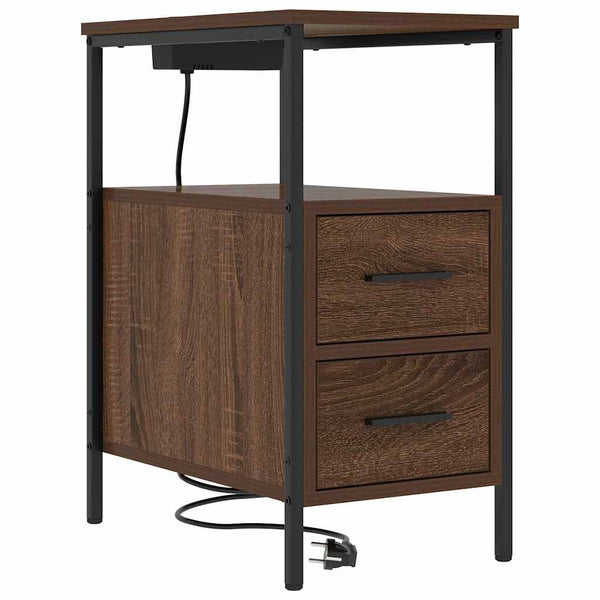 Nachttisch 2er Set Braun Eichenoptik